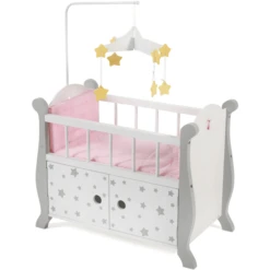 BAYER CHIC 2000 Poppenbed Met Mobiel Stars Grijs -Kinderwereld Verkoop bayer chic 2000 poppenbed met mobiel stars grijs a296662 4