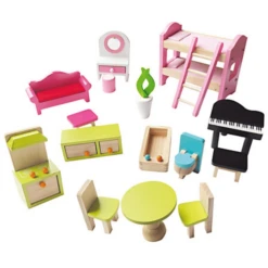 Bino Poppenhuis Met Balkon, 15-delig 8 Bino Poppenhuis Met Balkon, 15-delig -Kinderwereld Verkoop bino poppenhuis met balkon 15 delig a350235 3