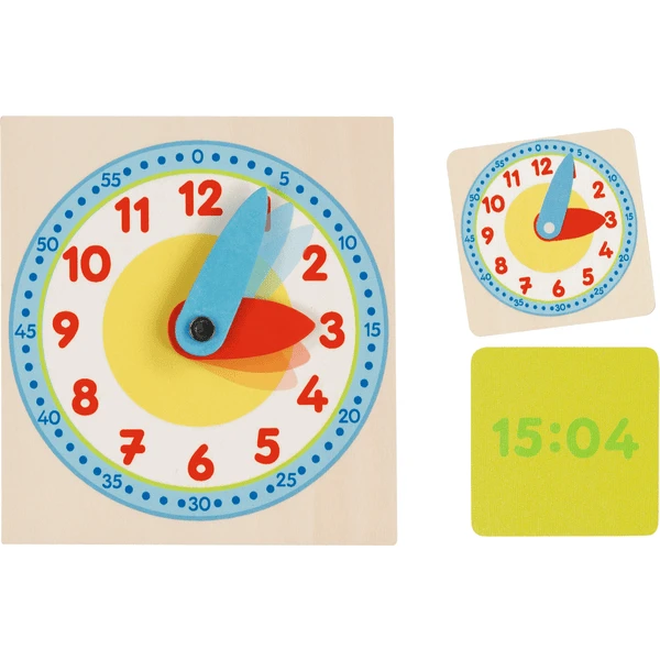 Goki Leren Klok In Houten Doos 2 Goki Leren Klok In Houten Doos - Afbeelding 2