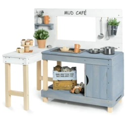 MUDDY BUDDY Speelkeuken Voor Buiten "Mud Café" Wit-wolkgrijs