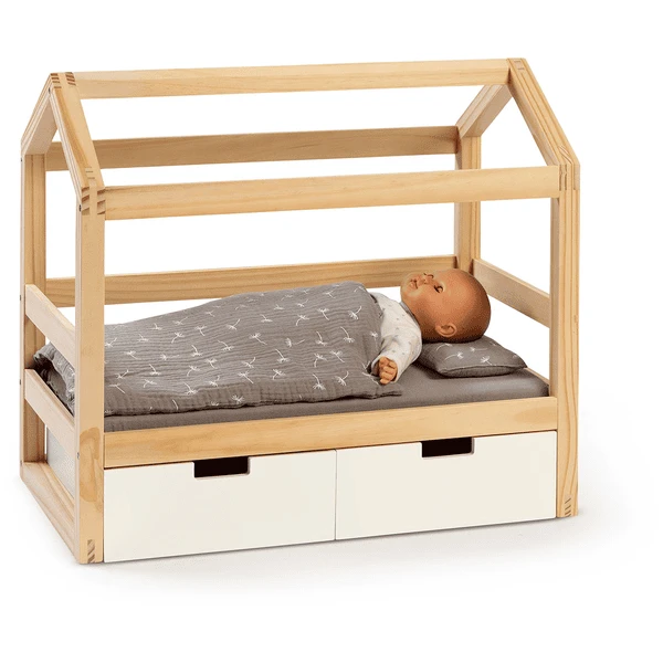 MUSTERKIND ® Poppenhuis Bed Viola Naturel/wit 5 MUSTERKIND ® Poppenhuis Bed Viola Naturel/wit - Afbeelding 5