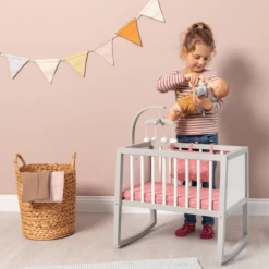 MUSTERKIND ® Poppenwieg Viola Grijs/wit/oud Roze -Kinderwereld Verkoop musterkind poppenwieg viola grijs wit oud roze a326743 2