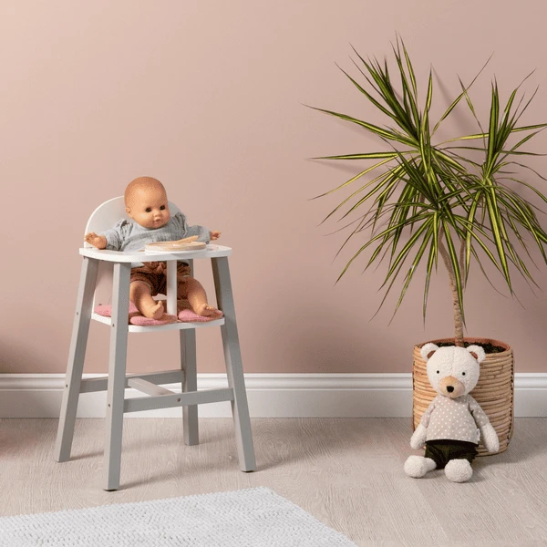 MUSTERKIND ® Viola Poppenstoel Grijs/wit/oud Roze 2 MUSTERKIND ® Viola Poppenstoel Grijs/wit/oud Roze - Afbeelding 2