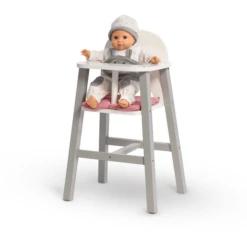 MUSTERKIND ® Viola Poppenstoel Grijs/wit/oud Roze