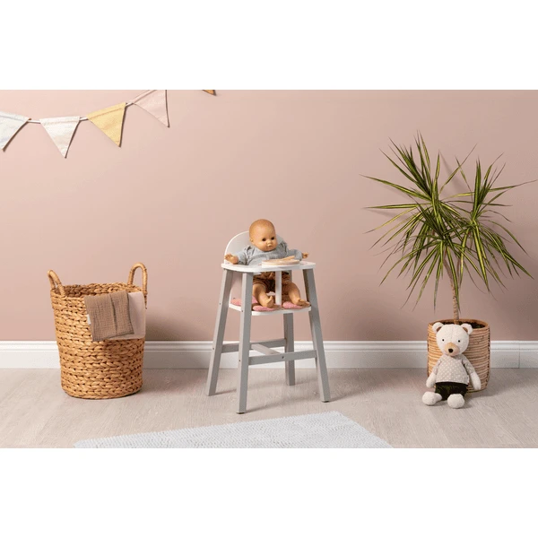 MUSTERKIND ® Viola Poppenstoel Grijs/wit/oud Roze 4 MUSTERKIND ® Viola Poppenstoel Grijs/wit/oud Roze - Afbeelding 4