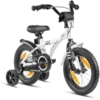 PROMETHEUS BICYCLES ® Kinderfiets 14" In Wit & Zwart Vanaf 3 Jaar Met Zijwieltjes