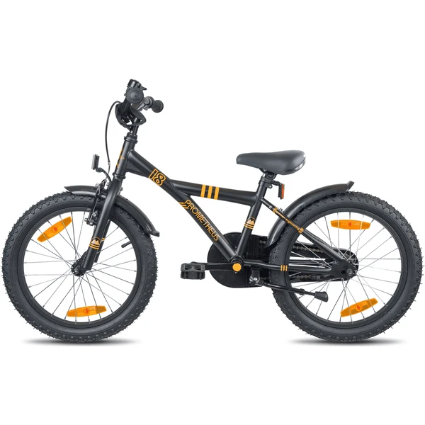 PROMETHEUS BICYCLES ® Kinderfiets 18" Zwart-Matt Orange 3 PROMETHEUS BICYCLES ® Kinderfiets 18" Zwart-Matt Orange - Afbeelding 3