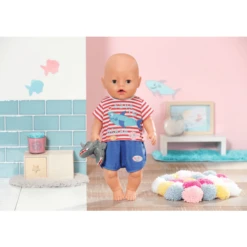 Zapf Creation BABY Born® Bath Pyjama & Klompjes Blauw 43cm -Kinderwereld Verkoop zapf creation baby born bath pyjama amp klompjes blauw 43cm a403227 4